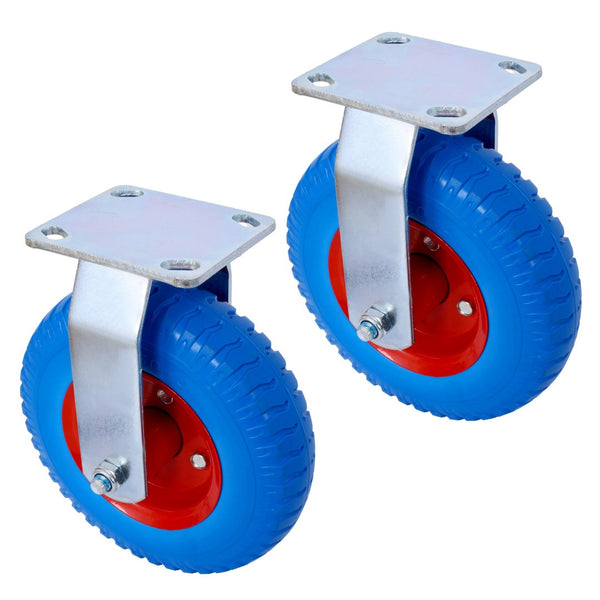 English Elm 4pcs Flat Free Pu Casters Heavy Duty Set Swivel Rigid Steel Hub Ball Bearing Wheels W465130444