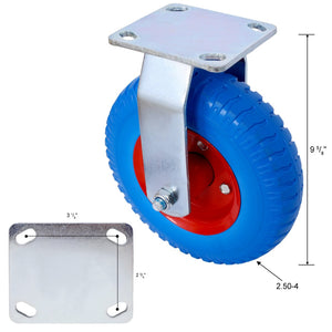 English Elm 4pcs Flat Free Pu Casters Heavy Duty Set Swivel Rigid Steel Hub Ball Bearing Wheels W465130444