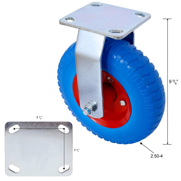 English Elm 4pcs Flat Free Pu Casters Heavy Duty Set Swivel Rigid Steel Hub Ball Bearing Wheels W465130444