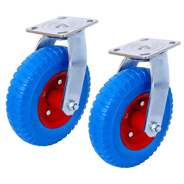 English Elm 4pcs Flat Free Pu Casters Heavy Duty Set Swivel Rigid Steel Hub Ball Bearing Wheels W465130444