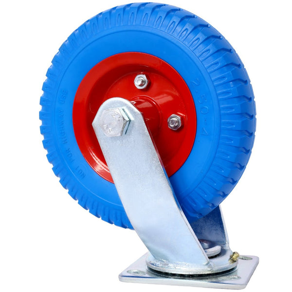English Elm 4pcs Flat Free Pu Casters Heavy Duty Set Swivel Rigid Steel Hub Ball Bearing Wheels W465130444
