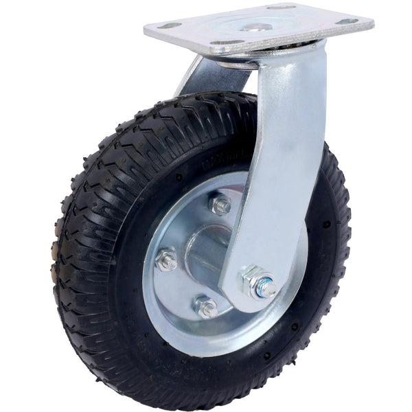 English Elm 4pcs 8in Pneumatic Swivel Rigid Casters Steel Hub Ball Bearing Shock Absorbing Wheels W465130461