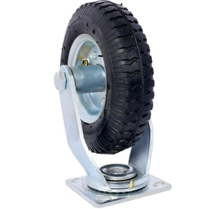 English Elm 4pcs 8in Pneumatic Swivel Rigid Casters Steel Hub Ball Bearing Shock Absorbing Wheels W465130461