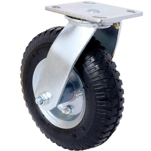 English Elm 4pcs 8in Pneumatic Swivel Rigid Casters Steel Hub Ball Bearing Shock Absorbing Wheels W465130461