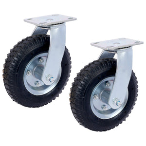 English Elm 4pcs 8in Pneumatic Swivel Rigid Casters Steel Hub Ball Bearing Shock Absorbing Wheels W465130461