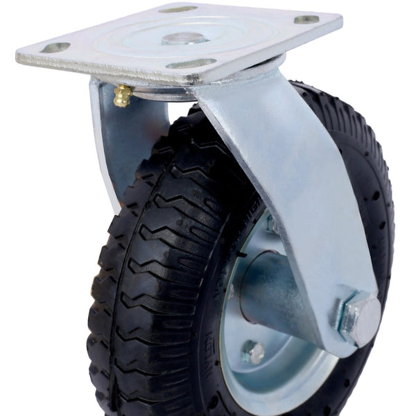 English Elm 4pcs 8in Pneumatic Swivel Rigid Casters Steel Hub Ball Bearing Shock Absorbing Wheels W465130461