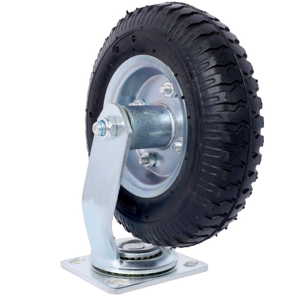 English Elm 4pcs 8in Pneumatic Swivel Rigid Casters Steel Hub Ball Bearing Shock Absorbing Wheels W465130461