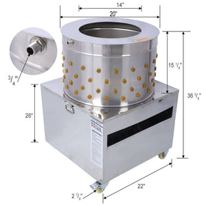 English Elm Chicken Plucker 1500w Stainless Steel Drum Poultry De-feathering Machine for Farms W465132587