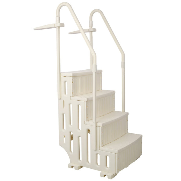 English Elm Pool Entry Stair System with Dual Handrails Anti-slip Treads and 400lb Capacity W465133693