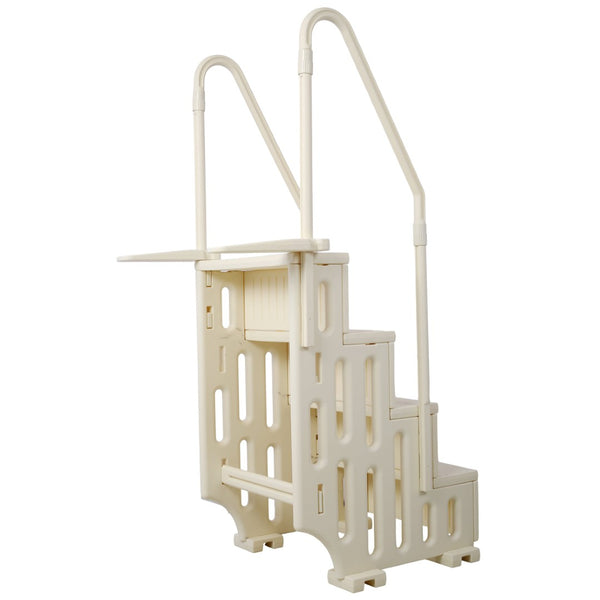 English Elm Pool Entry Stair System with Dual Handrails Anti-slip Treads and 400lb Capacity W465133693