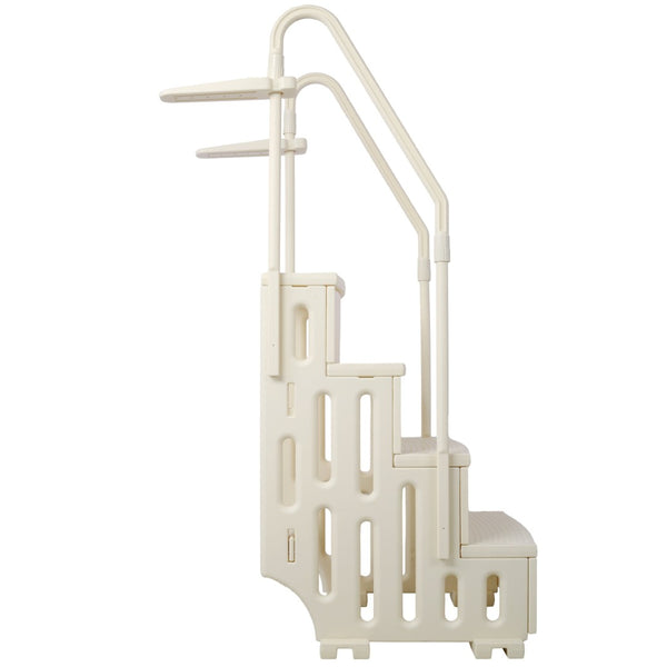 English Elm Pool Entry Stair System with Dual Handrails Anti-slip Treads and 400lb Capacity W465133693