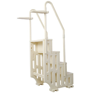 English Elm Pool Entry Stair System with Dual Handrails Anti-slip Treads and 400lb Capacity W465133693
