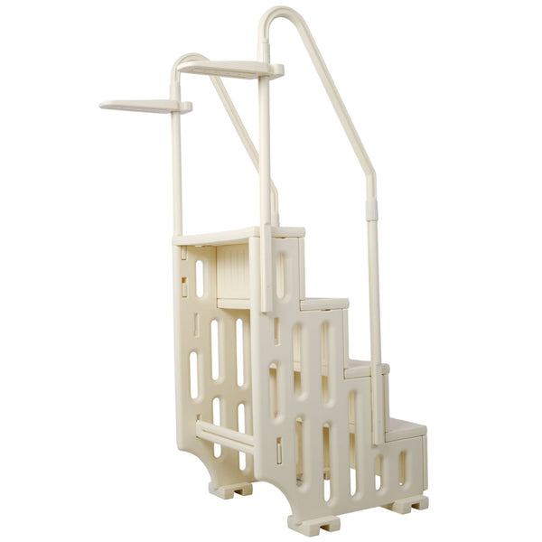 English Elm Pool Entry Stair System with Dual Handrails Anti-slip Treads and 400lb Capacity W465133693