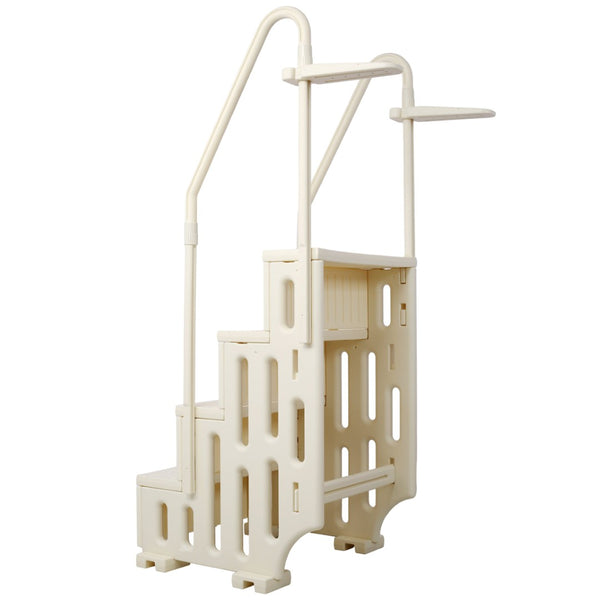 English Elm Pool Entry Stair System with Dual Handrails Anti-slip Treads and 400lb Capacity W465133693