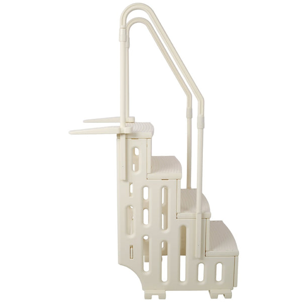 English Elm Pool Entry Stair System with Dual Handrails Anti-slip Treads and 400lb Capacity W465133693