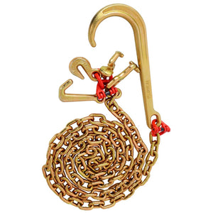 English Elm J Hook Bridle Tow Chain Grade 80 Alloy Steel 10 Ft Heavy Duty Zinc Plated Hauling W465133697