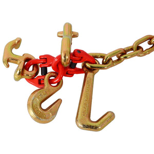 English Elm J Hook Bridle Tow Chain Grade 80 Alloy Steel 10 Ft Heavy Duty Zinc Plated Hauling W465133697