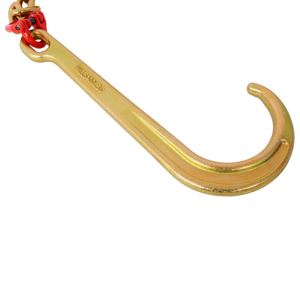 English Elm J Hook Bridle Tow Chain Grade 80 Alloy Steel 10 Ft Heavy Duty Zinc Plated Hauling W465133697