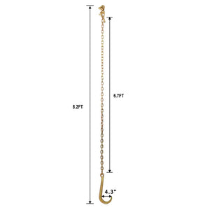 English Elm 5/16" Grade 70 Alloy Steel Tow Chain Set with J Hook Rtj Cluster for Wrecker Recovery W465133709