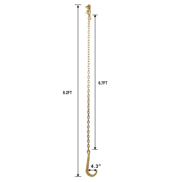 English Elm 5/16" Grade 70 Alloy Steel Tow Chain Set with J Hook Rtj Cluster for Wrecker Recovery W465133709