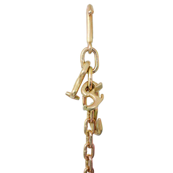 English Elm 5/16" Grade 70 Alloy Steel Tow Chain Set with J Hook Rtj Cluster for Wrecker Recovery W465133709