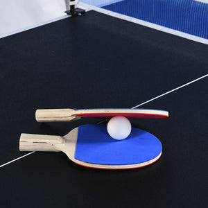 English Elm 6-ft Convertible Billiards and Table Tennis Game Room with Melamine Frame Black with Red Felt W465137245