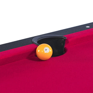 English Elm 6-ft Convertible Billiards and Table Tennis Game Room with Melamine Frame Black with Red Felt W465137245