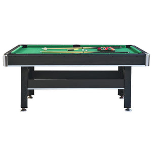 English Elm 6-ft Convertible Billiards and Table Tennis Game Room with Melamine Frame Black with Green Felt W465137246