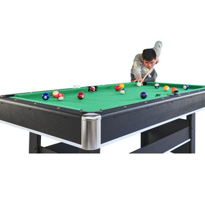 English Elm 6-ft Convertible Billiards and Table Tennis Game Room with Melamine Frame Black with Green Felt W465137246