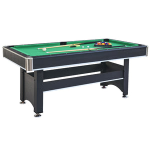 English Elm 6-ft Convertible Billiards and Table Tennis Game Room with Melamine Frame Black with Green Felt W465137246