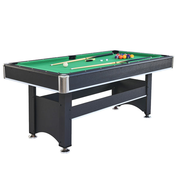 English Elm 6-ft Convertible Billiards and Table Tennis Game Room with Melamine Frame Black with Green Felt W465137246