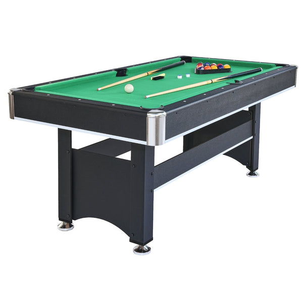 English Elm 6-ft Convertible Billiards and Table Tennis Game Room with Melamine Frame Black with Green Felt W465137246