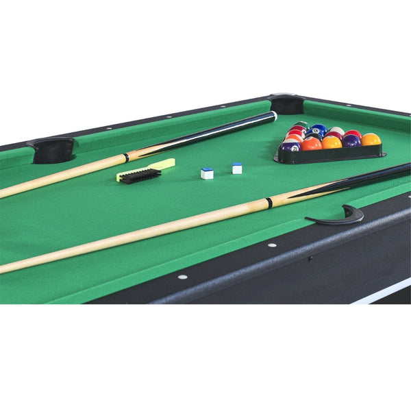 English Elm 6-ft Convertible Billiards and Table Tennis Game Room with Melamine Frame Black with Green Felt W465137246