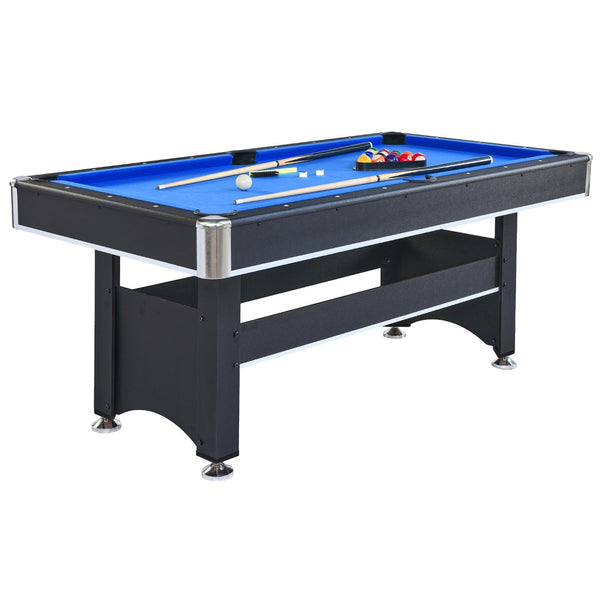 English Elm 6-ft Convertible Billiards and Table Tennis Game Room with Melamine Frame Black with Blue Felt W465137248