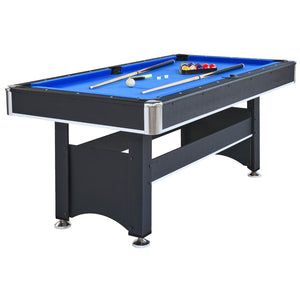 English Elm 6-ft Convertible Billiards and Table Tennis Game Room with Melamine Frame Black with Blue Felt W465137248