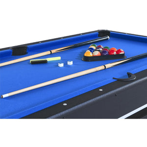 English Elm 6-ft Convertible Billiards and Table Tennis Game Room with Melamine Frame Black with Blue Felt W465137248