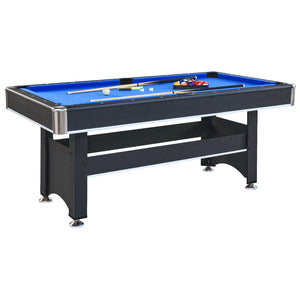 English Elm 6-ft Convertible Billiards and Table Tennis Game Room with Melamine Frame Black with Blue Felt W465137248