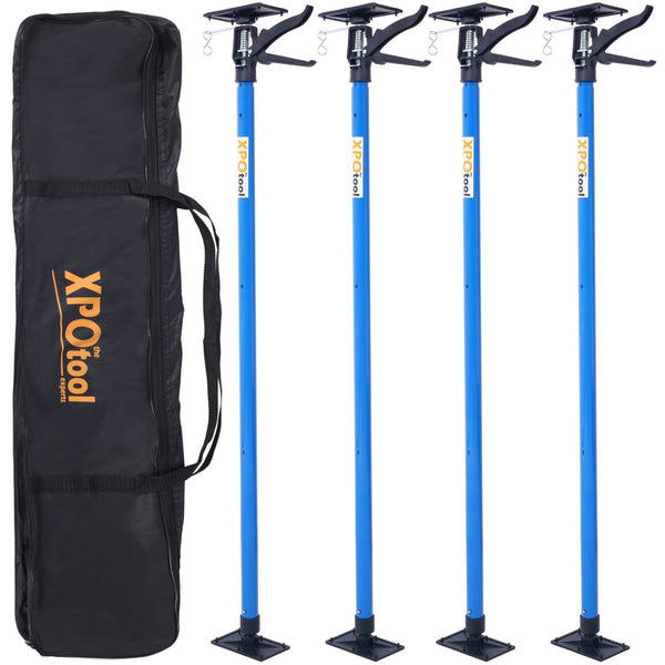 English Elm 4 Pack Heavy Duty Steel Adjustable Support Poles for Cabinet Drywall Solo Install Black+Blue W465140595