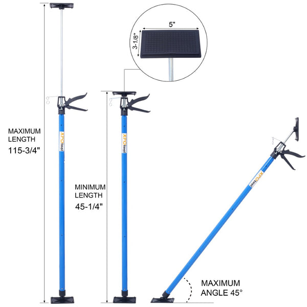 English Elm 4 Pack Heavy Duty Steel Adjustable Support Poles for Cabinet Drywall Solo Install Black+Blue W465140595