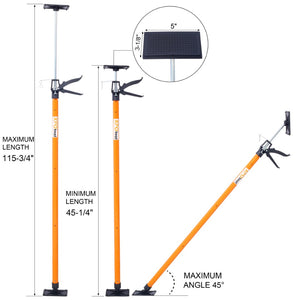 English Elm 4 Pack Heavy Duty Steel Adjustable Support Poles for Cabinet Drywall Solo Install Orange W465140608