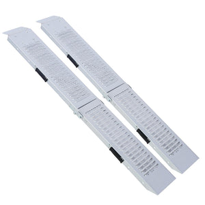 English Elm Loading Ramps Set of 2 Galvanized Steel Folding 950 Lb Capacity for Atvs Motos W465141737