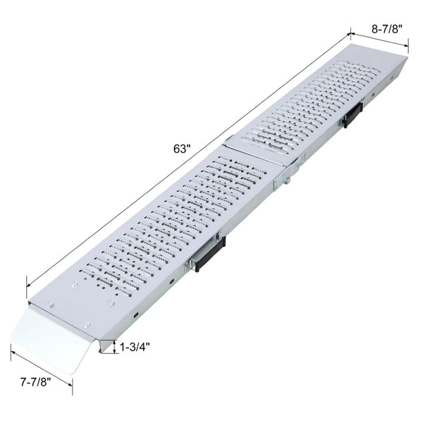 English Elm Loading Ramps Set of 2 Galvanized Steel Folding 950 Lb Capacity for Atvs Motos W465141737
