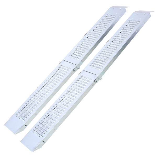 English Elm Loading Ramps Set of 2 Galvanized Steel Folding 950 Lb Capacity Non-slip Atv W465141759