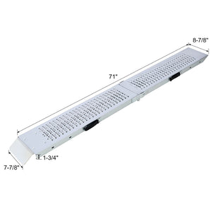 English Elm Loading Ramps Set of 2 Galvanized Steel Folding 950 Lb Capacity Non-slip Atv W465141759