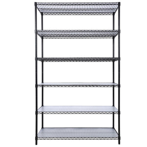 English Elm 6 Tier Nsf Steel Wire Shelving Unit with Locking Casters Heavy Duty Garage Storage W465142118