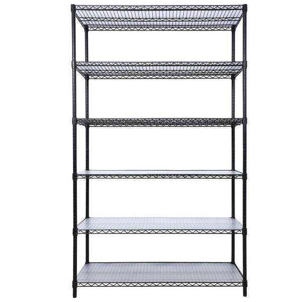 English Elm 6 Tier Nsf Steel Wire Shelving Unit with Locking Casters Heavy Duty Garage Storage W465142118