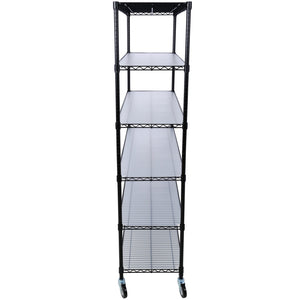 English Elm 6 Tier Nsf Steel Wire Shelving Unit with Locking Casters Heavy Duty Garage Storage W465142118