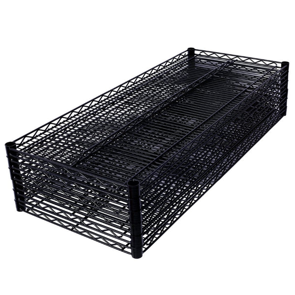 English Elm 6 Tier Nsf Steel Wire Shelving Unit with Locking Casters Heavy Duty Garage Storage W465142118