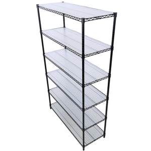 English Elm 6 Tier Nsf Steel Wire Shelving Unit with Locking Casters Heavy Duty Garage Storage W465142118
