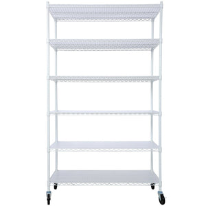 English Elm 6 Tier Nsf Heavy Gauge Steel Wire Shelving Rack with Casters and Shelf Liners W465142121